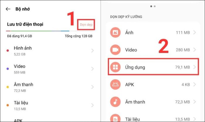 Giải phóng bộ nhớ cho điện thoại OPPO bằng cách xóa bộ nhớ cache