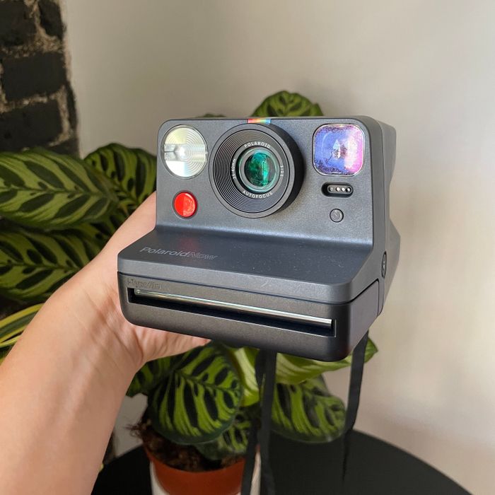 black instant camera