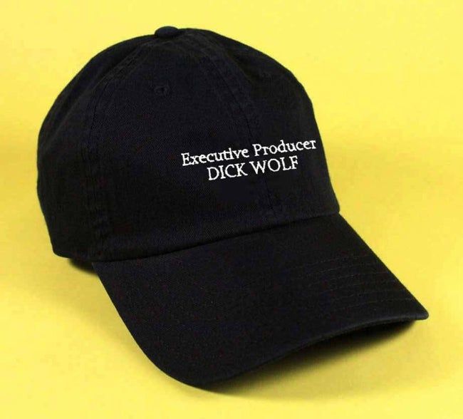 A black baseball cap featuring