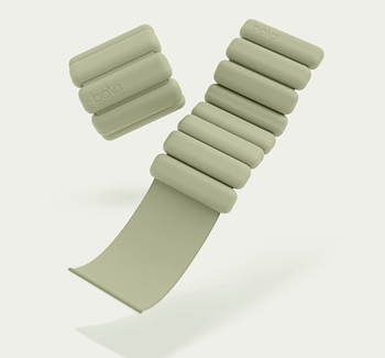 The ankle weights in a fresh green color, perfect for a pop of vibrancy.