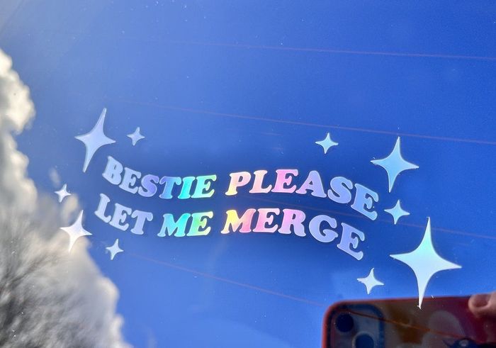 the decal affixed to the rear windshield of a car