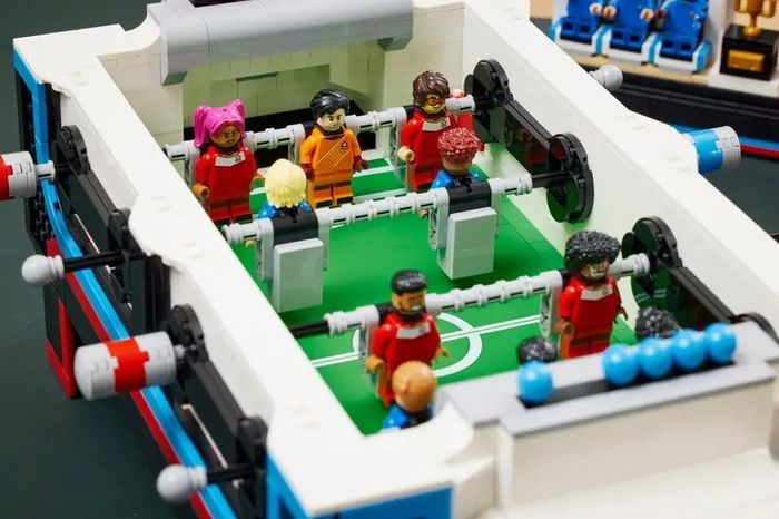 Close-up of the table football set