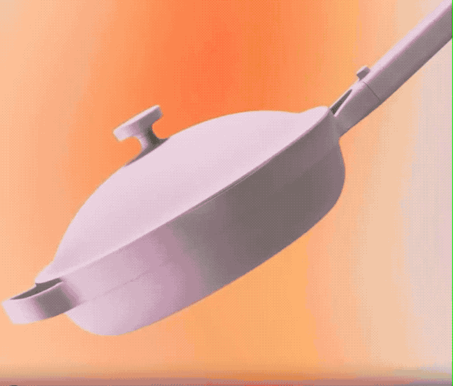 a gif showcasing the pan and all its included components