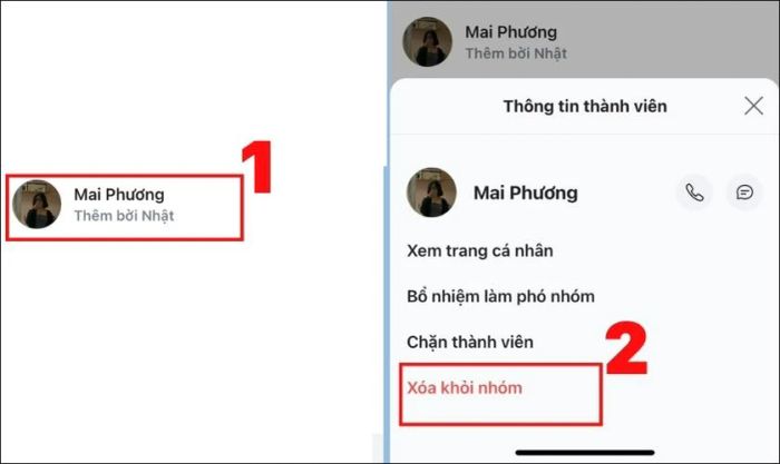 Các bước để kick thành viên khỏi nhóm Zalo