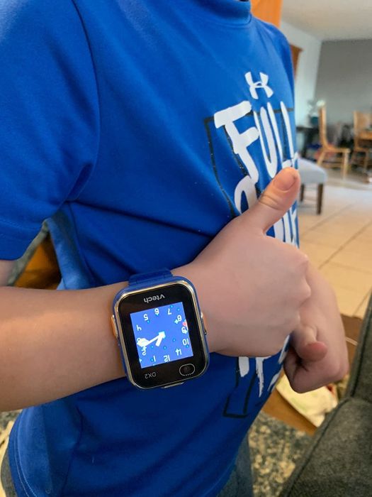 A 6-year-old wearing the smartwatch