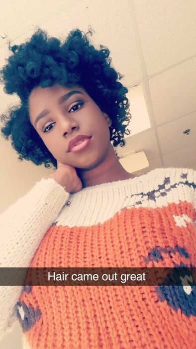 Reviewer's stunning 4c curls after using the flexible curling rods