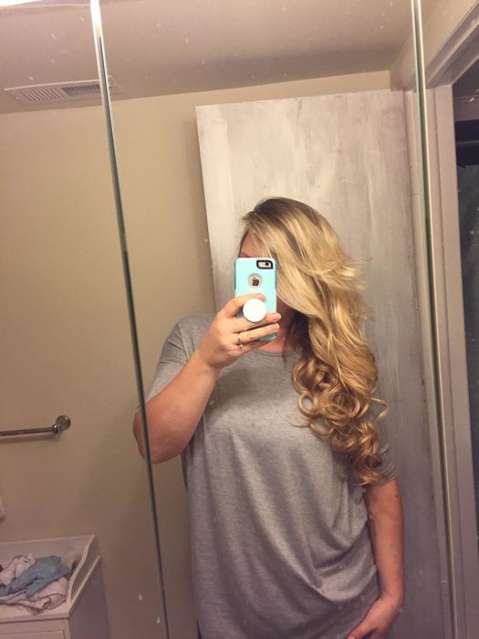 And after, with their hair cascading down past their chest, perfectly matching their natural blonde hue