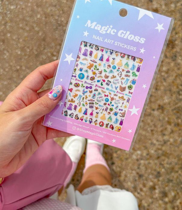 a collection of Disney Princess nail stickers