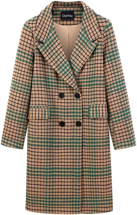 The green plaid coat.