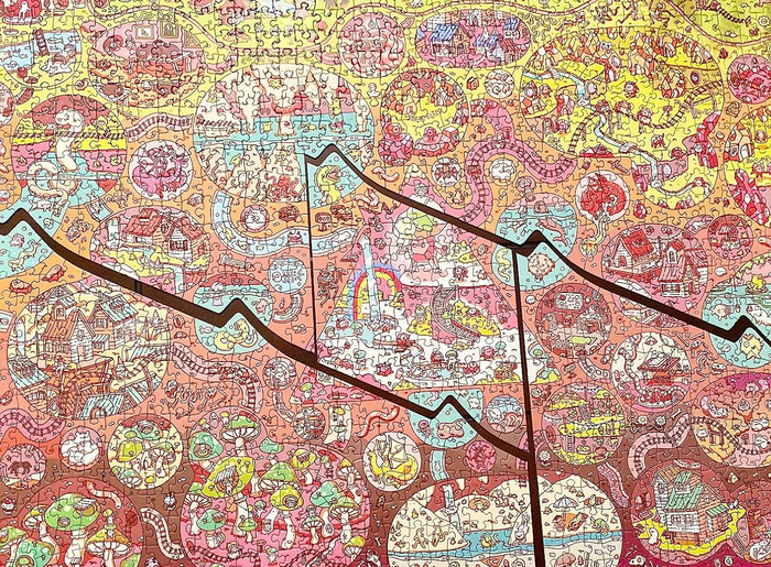 puzzle disassembled to show where the extra piece is inserted