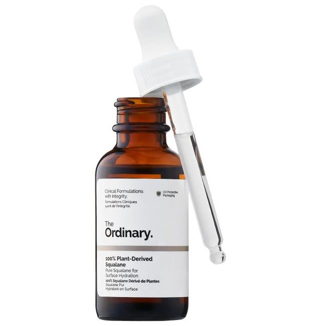The dropper bottle of squalane oil.
