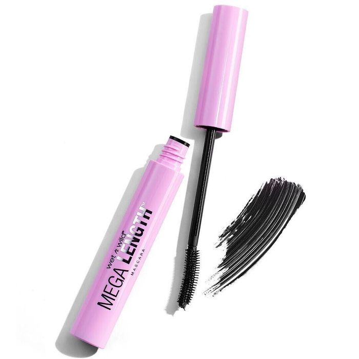 A pink mascara tube set against a clean white background