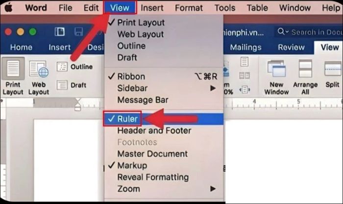 Cách kích hoạt thanh thước từ thanh menu trên Macbook