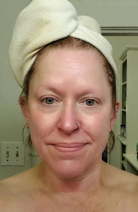 Reviewer after using the mask, her skin looks hydrated and fresh