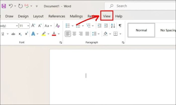 Cách bật/ tắt thanh thước kẻ ngang trong Word trên Windows