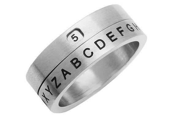 The spinning ring with numbers that match different letters when turned.