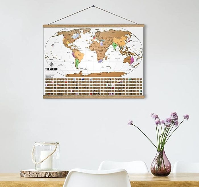 The map displayed on a wall