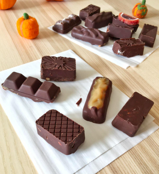 A photo from a customer review showing finished chocolate bars