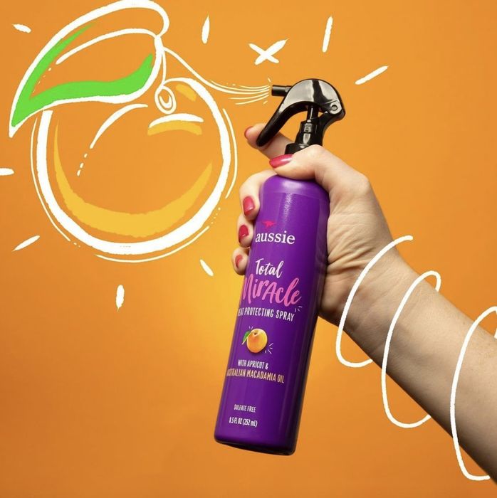A bottle of heat protectant