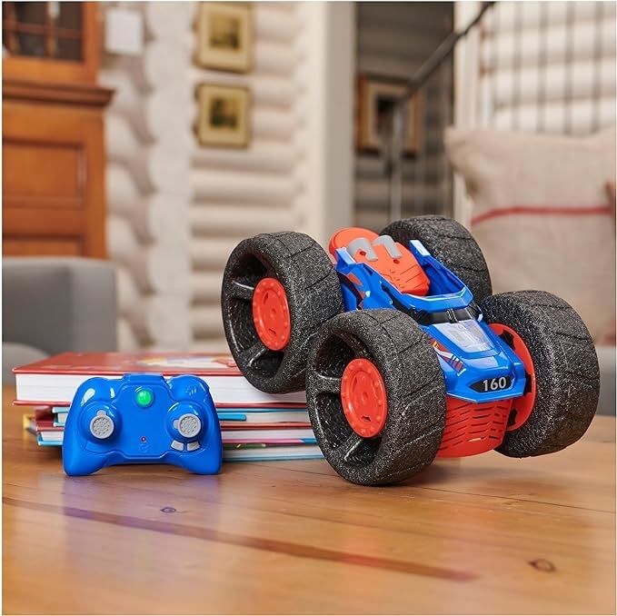 The car placed beside a remote control