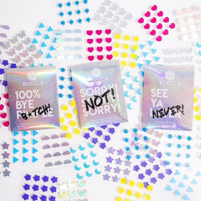 a variety of fun-shaped patches spread across a table