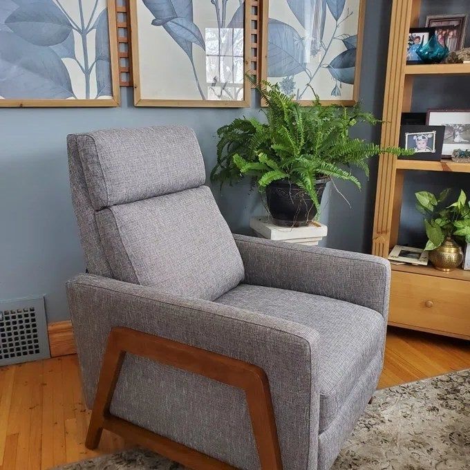 A reviewer’s photo of the recliner in Ashen Gray.