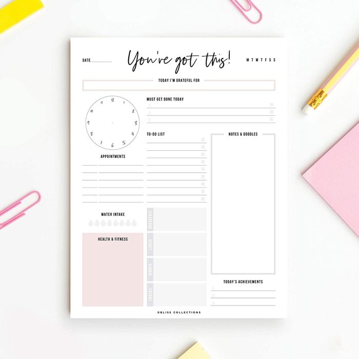 A blank page of the planner