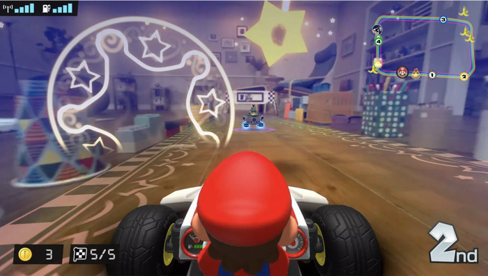 a screenshot of the game in action, with your home as the backdrop