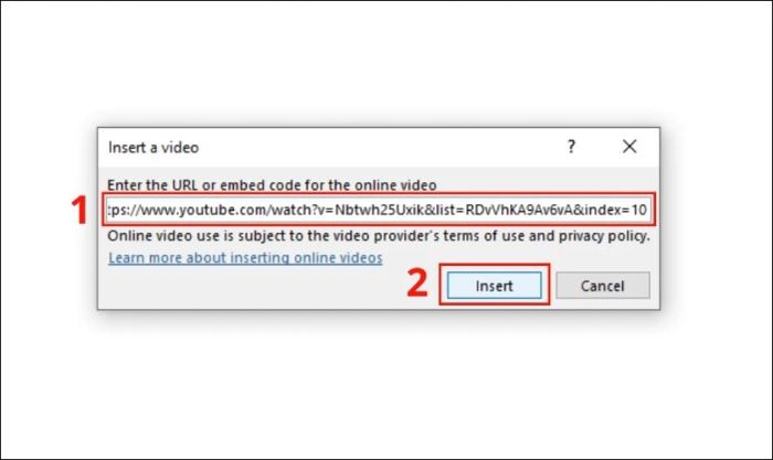 Hướng dẫn cách liên kết video từ YouTube vào Word.