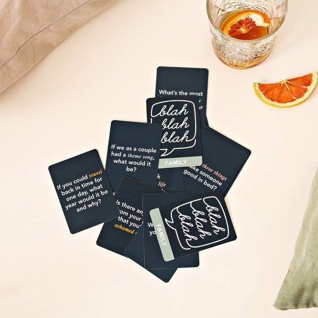 The deck includes questions such as: