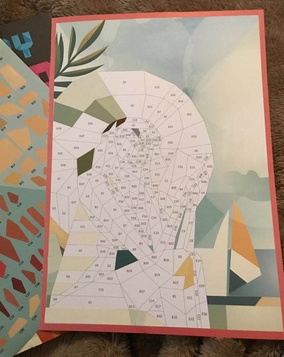 the reviewer's painting with spaces left for stickers