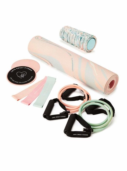 The Workout Essentials Package, featuring a full set of must-have fitness tools.