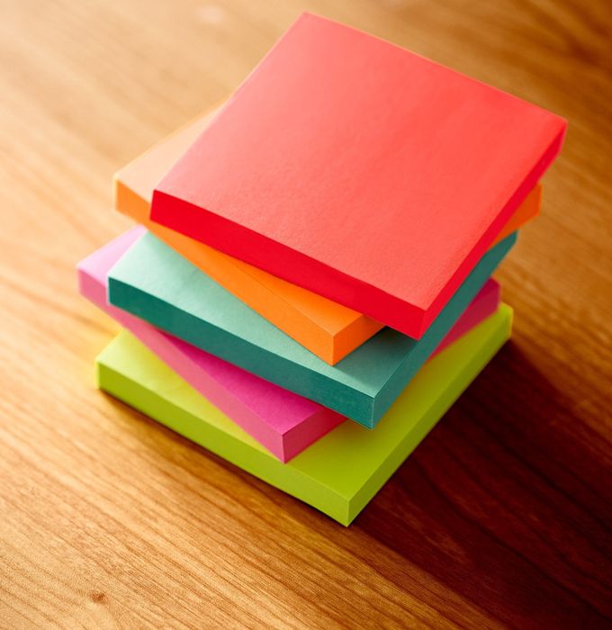 packs of Post-It notes in a variety of vibrant colors