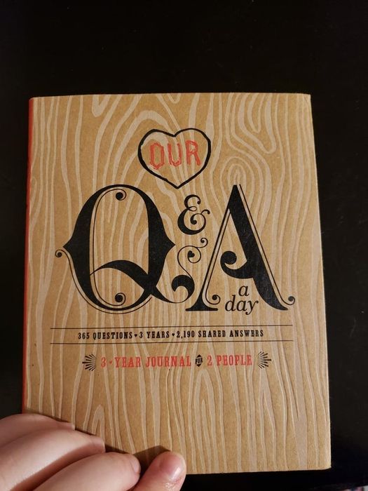 A reviewer presenting the cover of the Q&A book