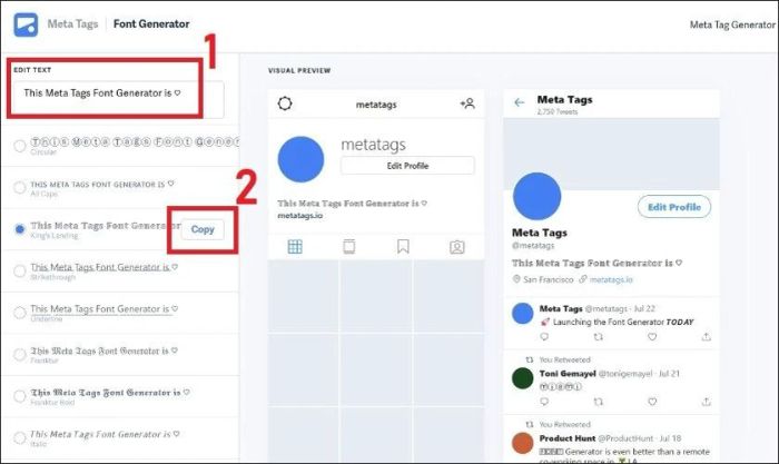 Hướng dẫn cách thay đổi font chữ trên Meta Tags