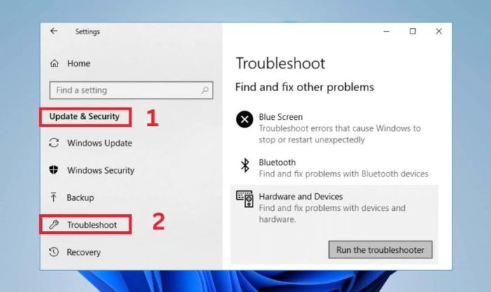 Vào phần Updates and Security để kiểm tra tình trạng hoạt động của Touchpad.