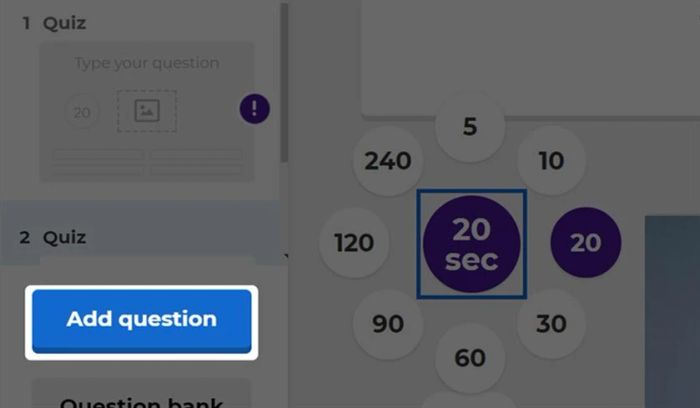 Hoàn thành việc tạo câu hỏi trên Kahoot