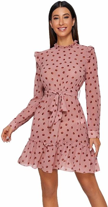 Model wearing a stunning pink dress