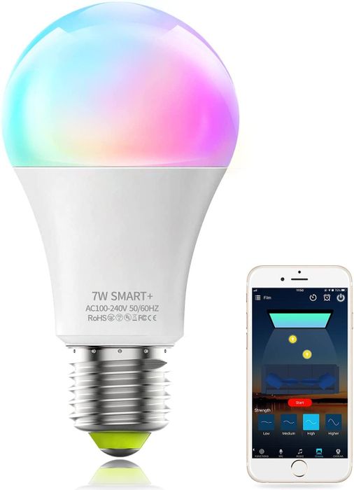 A smartphone showcasing the control of the LED bulb.