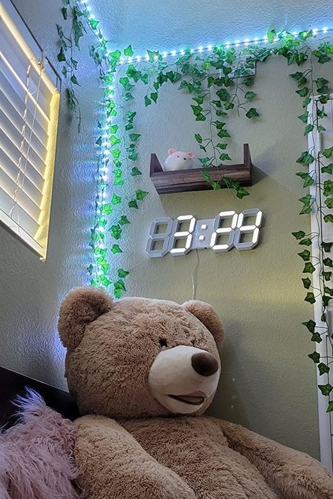 A digital clock displayed on the wall.