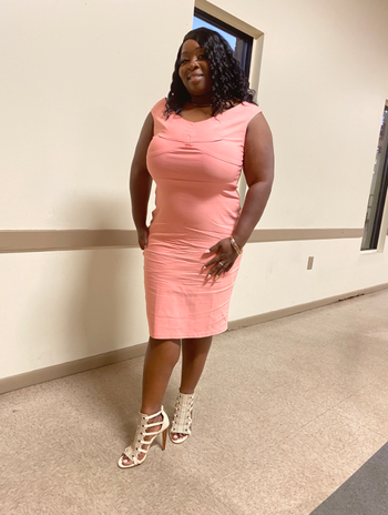 Another reviewer showcasing the dress