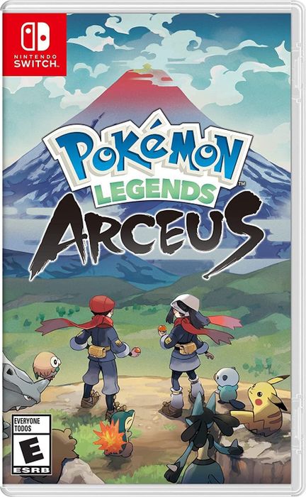 The Pokémon Legends: Arceus box art showcases both the male and female player characters.