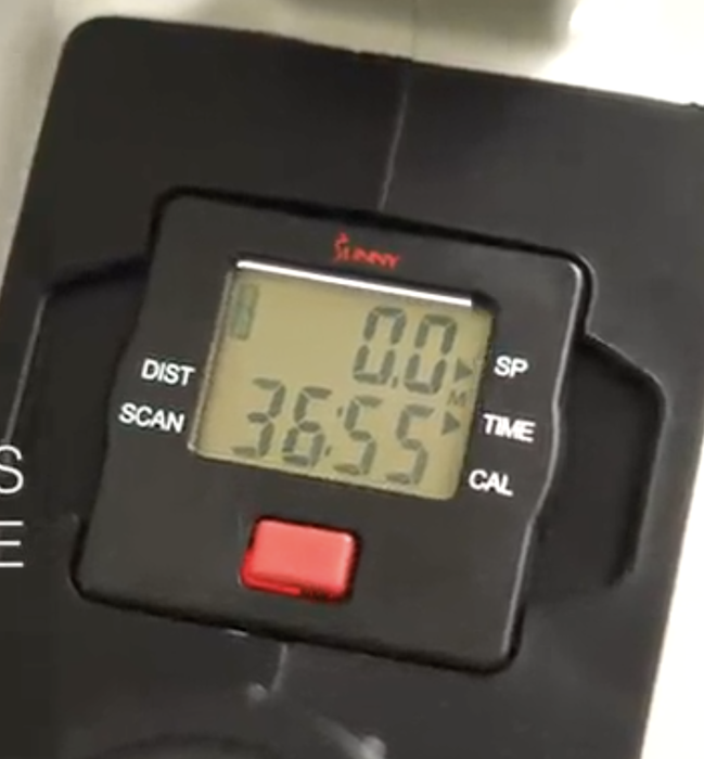 A digital display showing progress and performance metrics.
