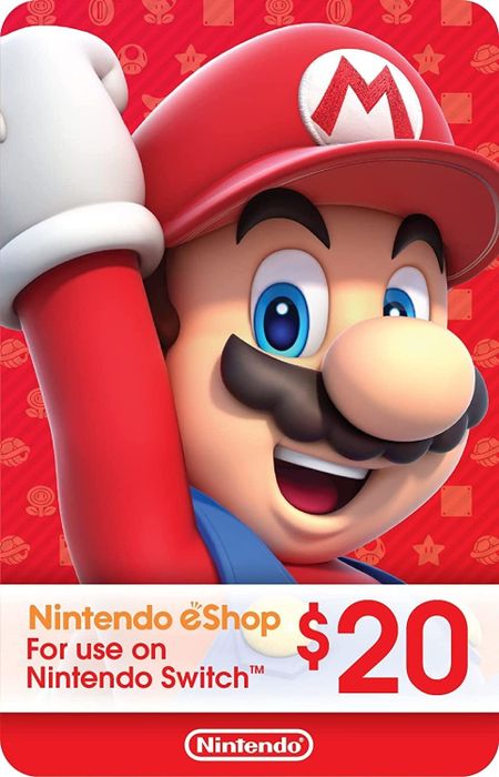 A $20 red Nintendo Switch eShop gift card