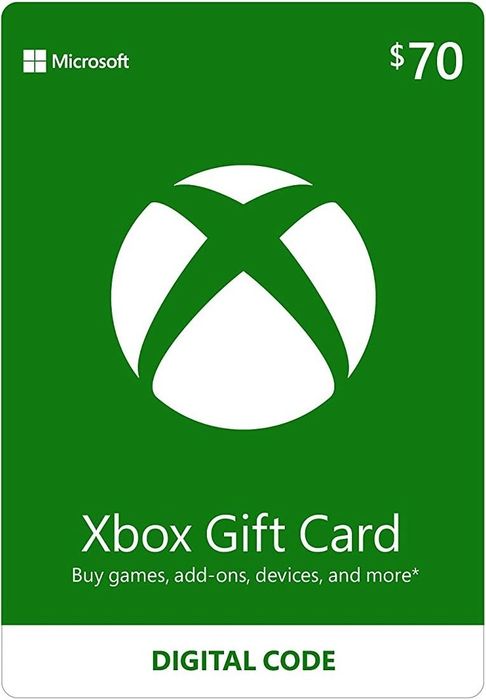 A $70 green Xbox gift card