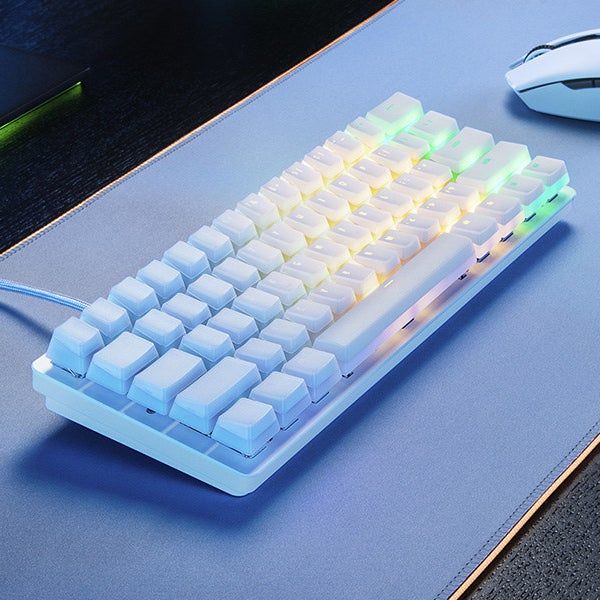 Razer Huntsman Mini paired with white phantom keycaps