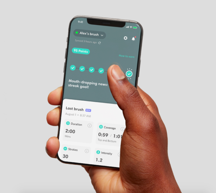 The app created specifically for the Quip toothbrush, offering personalized tracking
