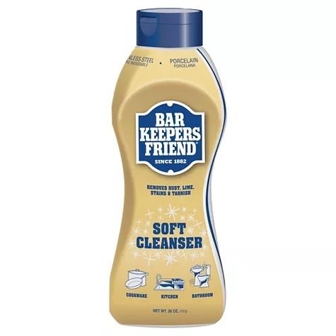 A bottle of Bar Keepers Friend cleaner.