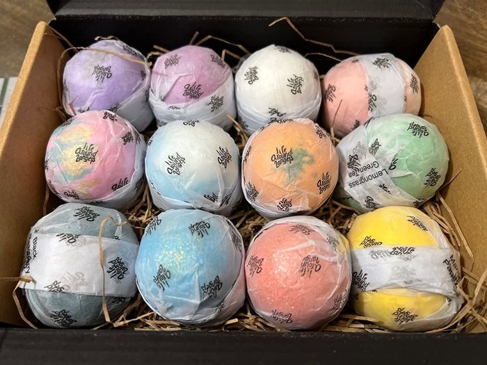 An image from a reviewer showing the bath bombs.