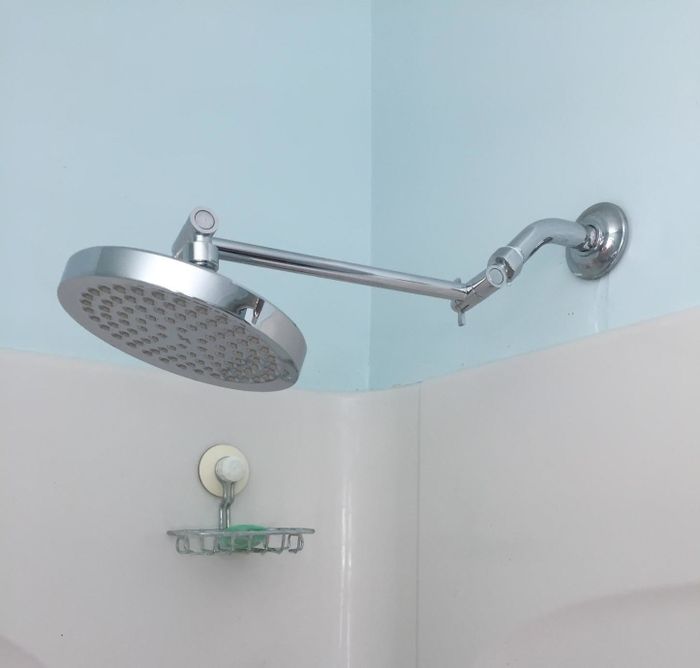 Reviewer image showing a silver showerhead